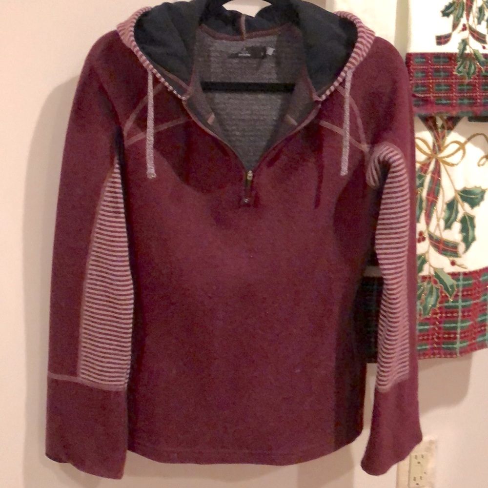 Prana medium wool blend hoodie quarter zip